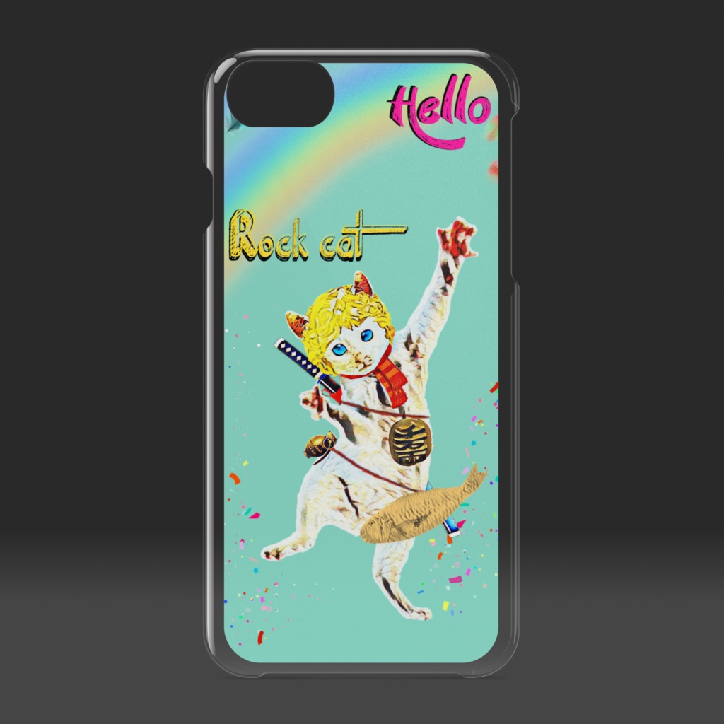 【クリアiPhoneケース】CAT BOY JUMP