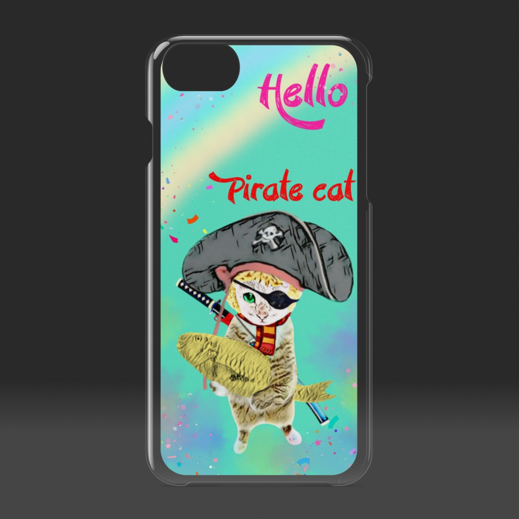 【クリアiPhoneケース】海賊キャット