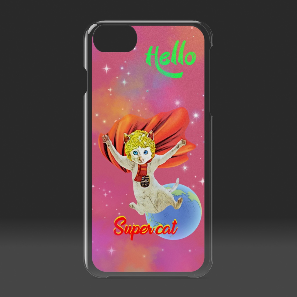 【クリアiPhoneケース】Super cat