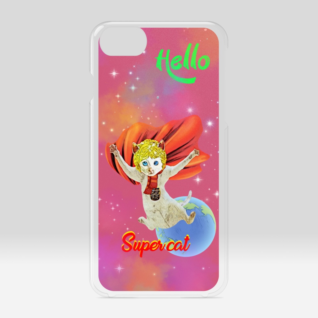 【クリアiPhoneケース】Super cat