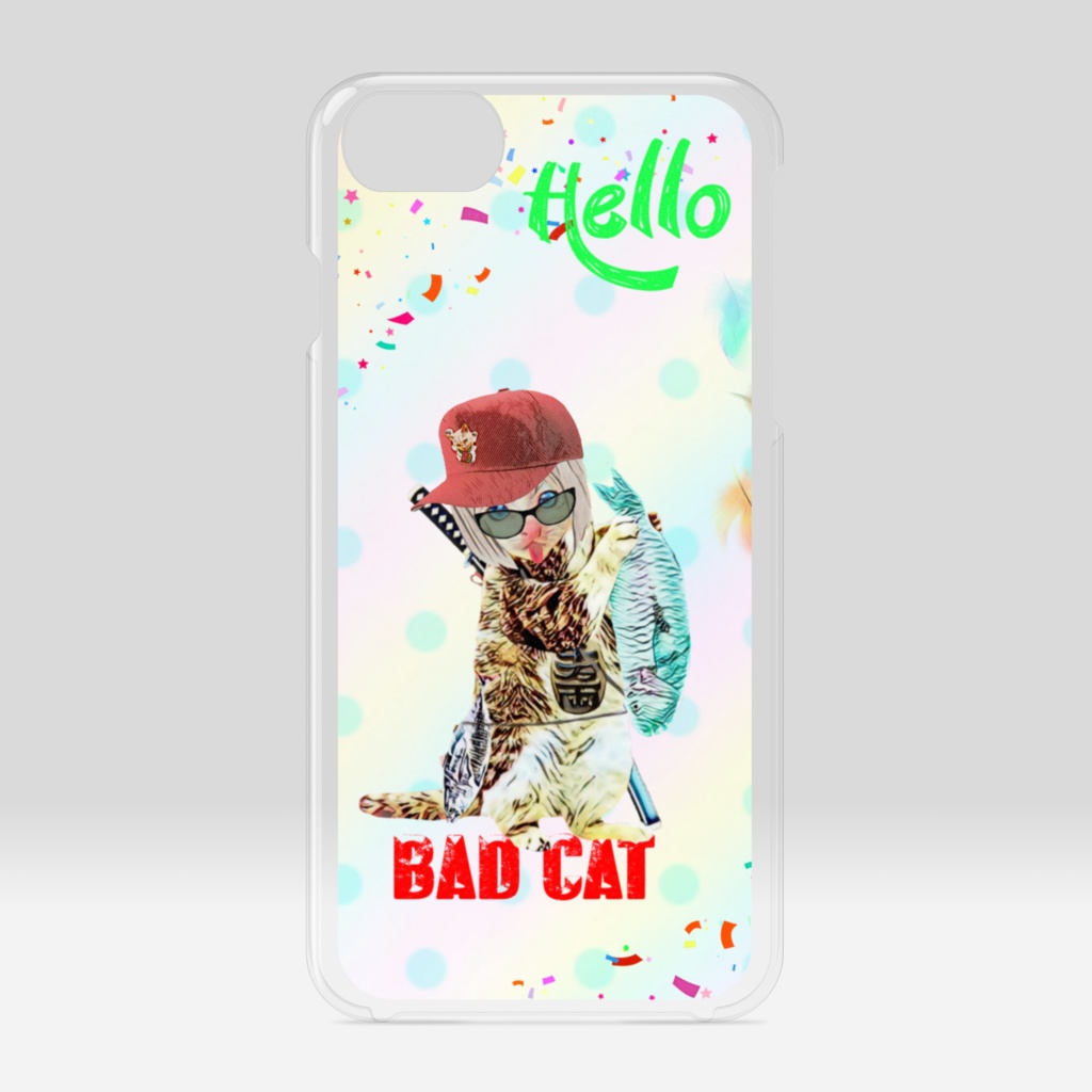 【クリアiPhoneケース】BAD CAT FANKY