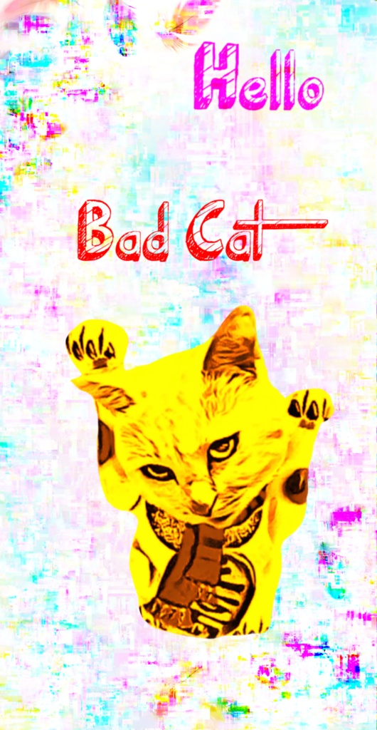 【クリアiPhoneケース】黄金BAD CAT