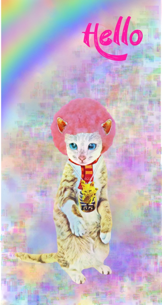 【クリアiPhoneケース】アフロCAT