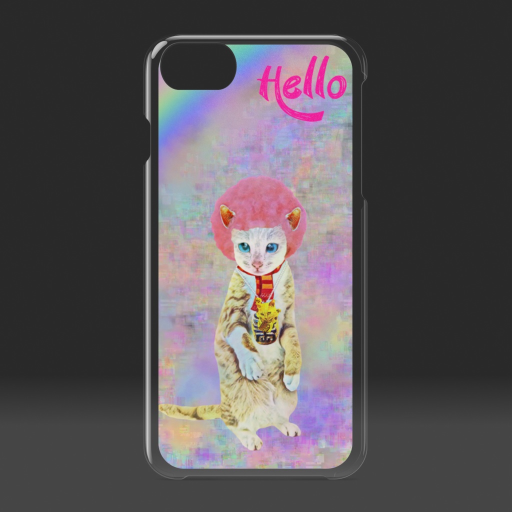 【クリアiPhoneケース】アフロCAT