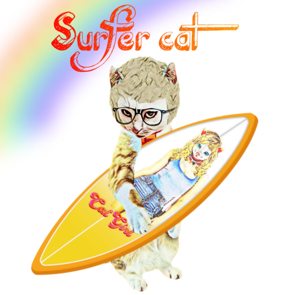 【Tシャツ】Surfer cat