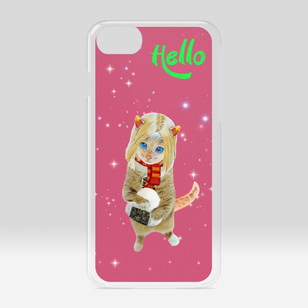 【クリアiPhoneケース】OMUSUBI CAT 2