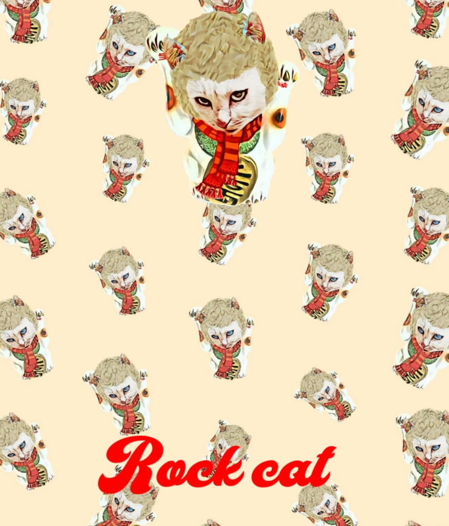 【スマホリング】金髪招き猫