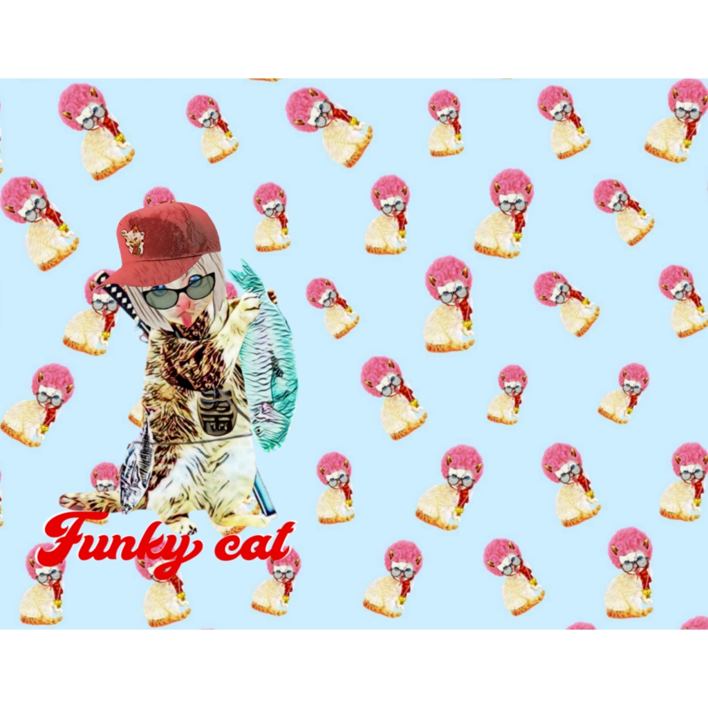 【手帳型iPhoneケース】Fanky cat