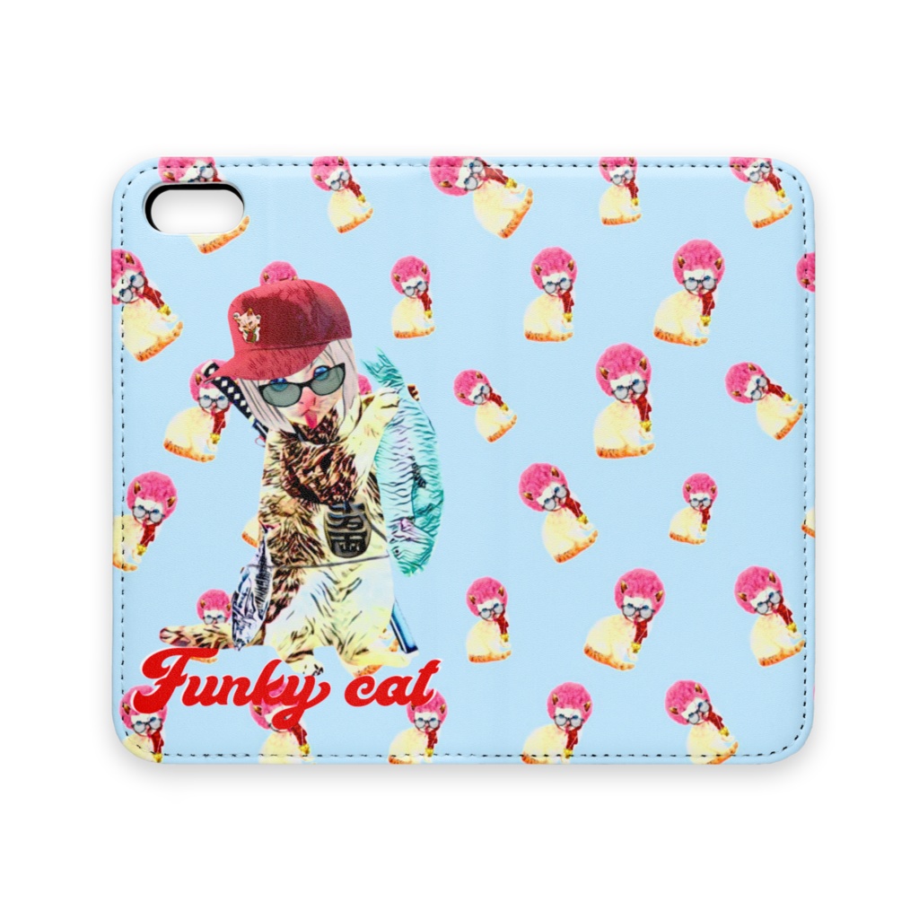 【手帳型iPhoneケース】Fanky cat