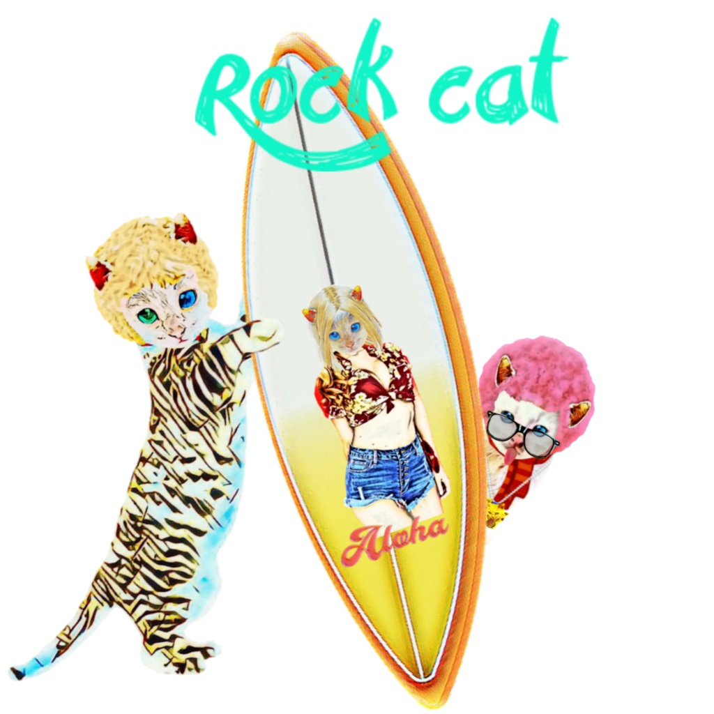 【キッズTシャツ】Rock cat サーファー 2