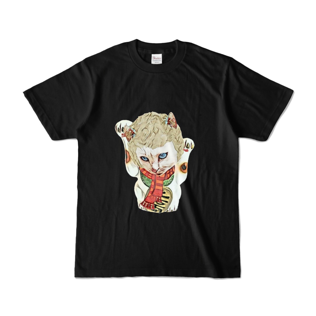【カラーTシャツ】金髪招き猫