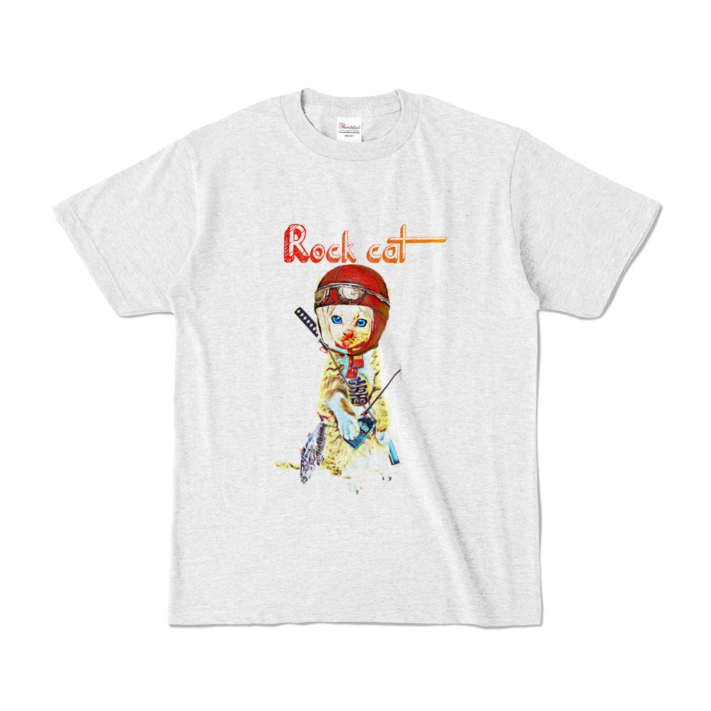 【カラーTシャツ】Rock cat girl