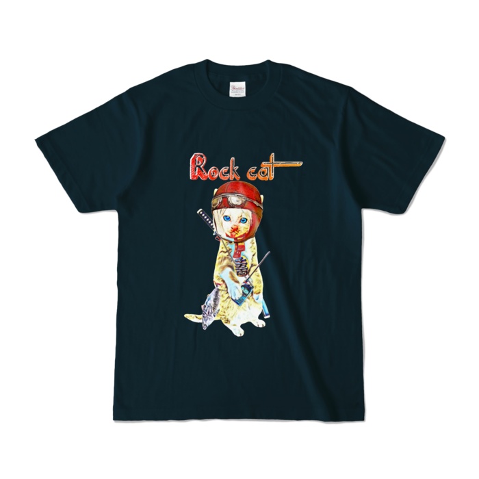 【カラーTシャツ】Rock cat girl