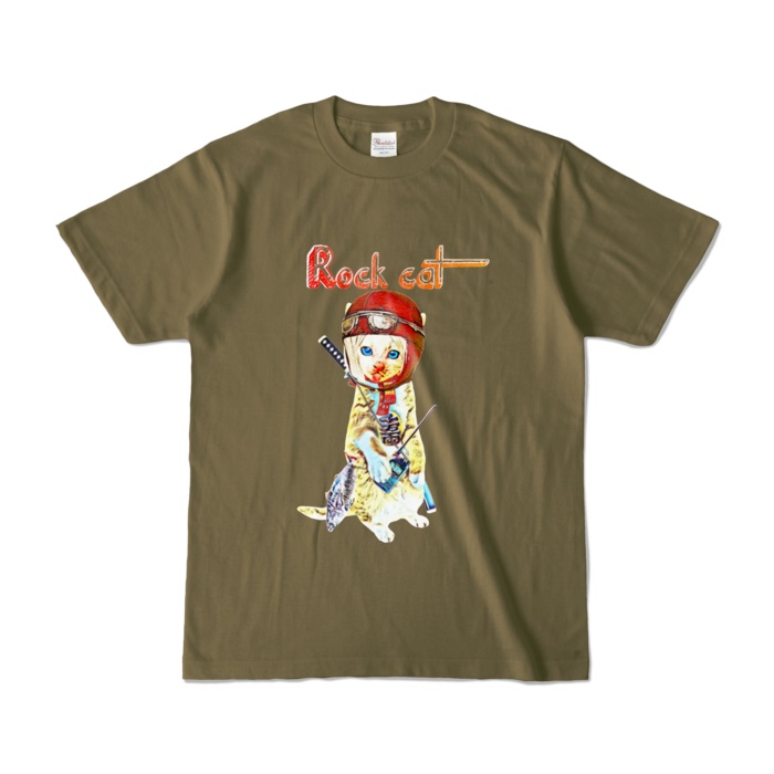 【カラーTシャツ】Rock cat girl