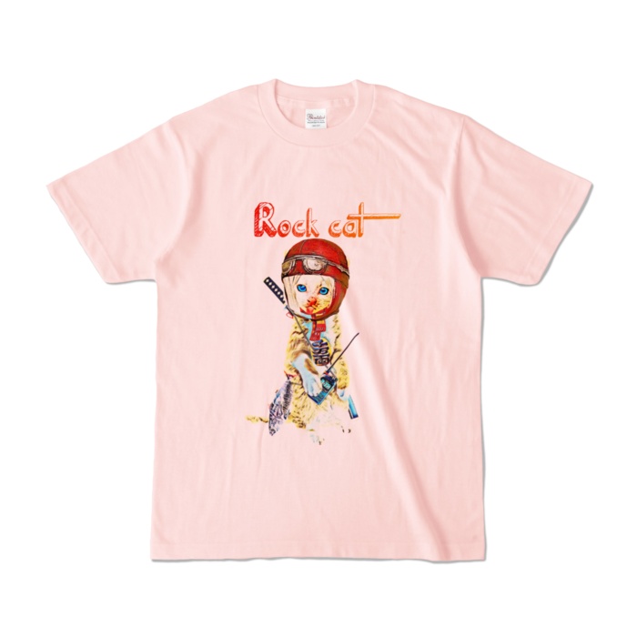 【カラーTシャツ】Rock cat girl