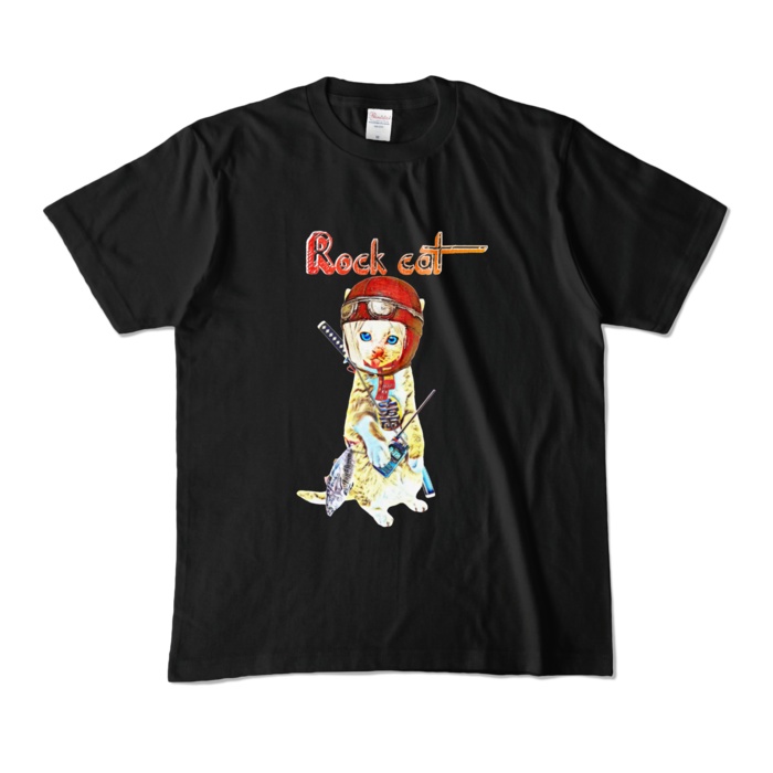 【カラーTシャツ】Rock cat girl