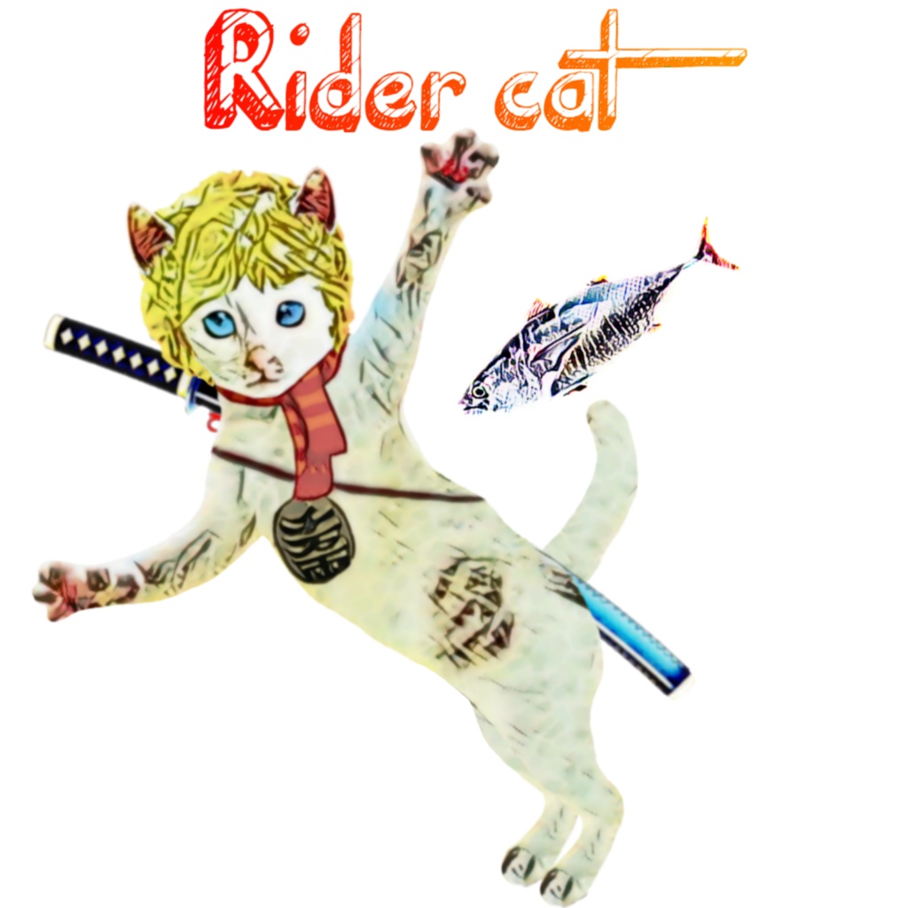 【カラーTシャツ】Rider cat boy