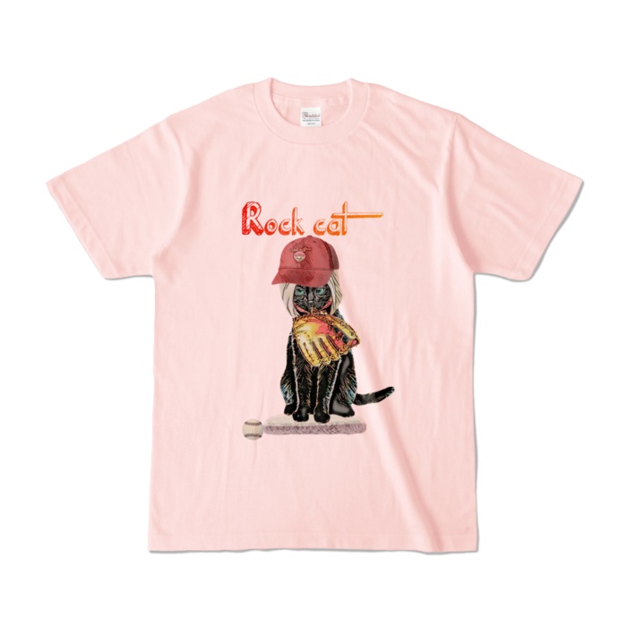 【カラーTシャツ】Rock cat Baseball