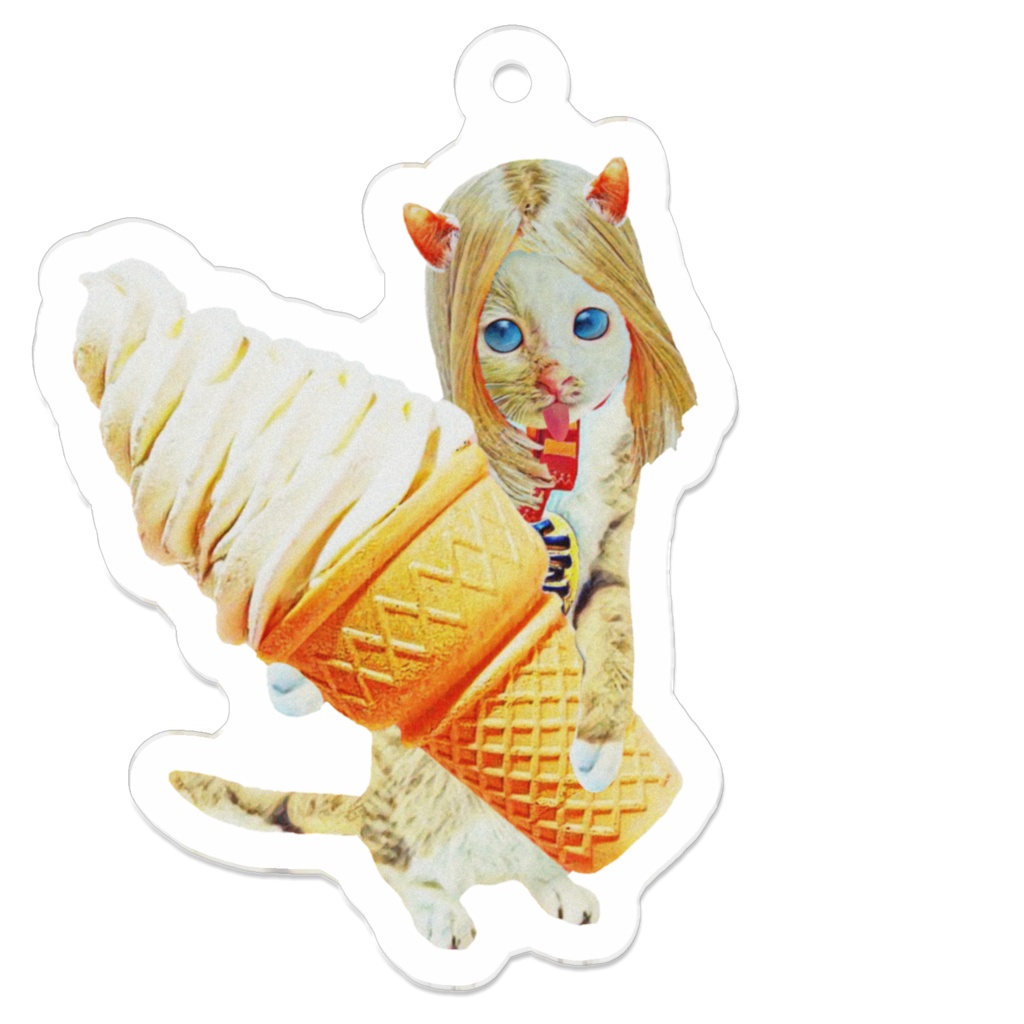 【アクリルキーホルダー】CAT GIRL ソフトクリーム
