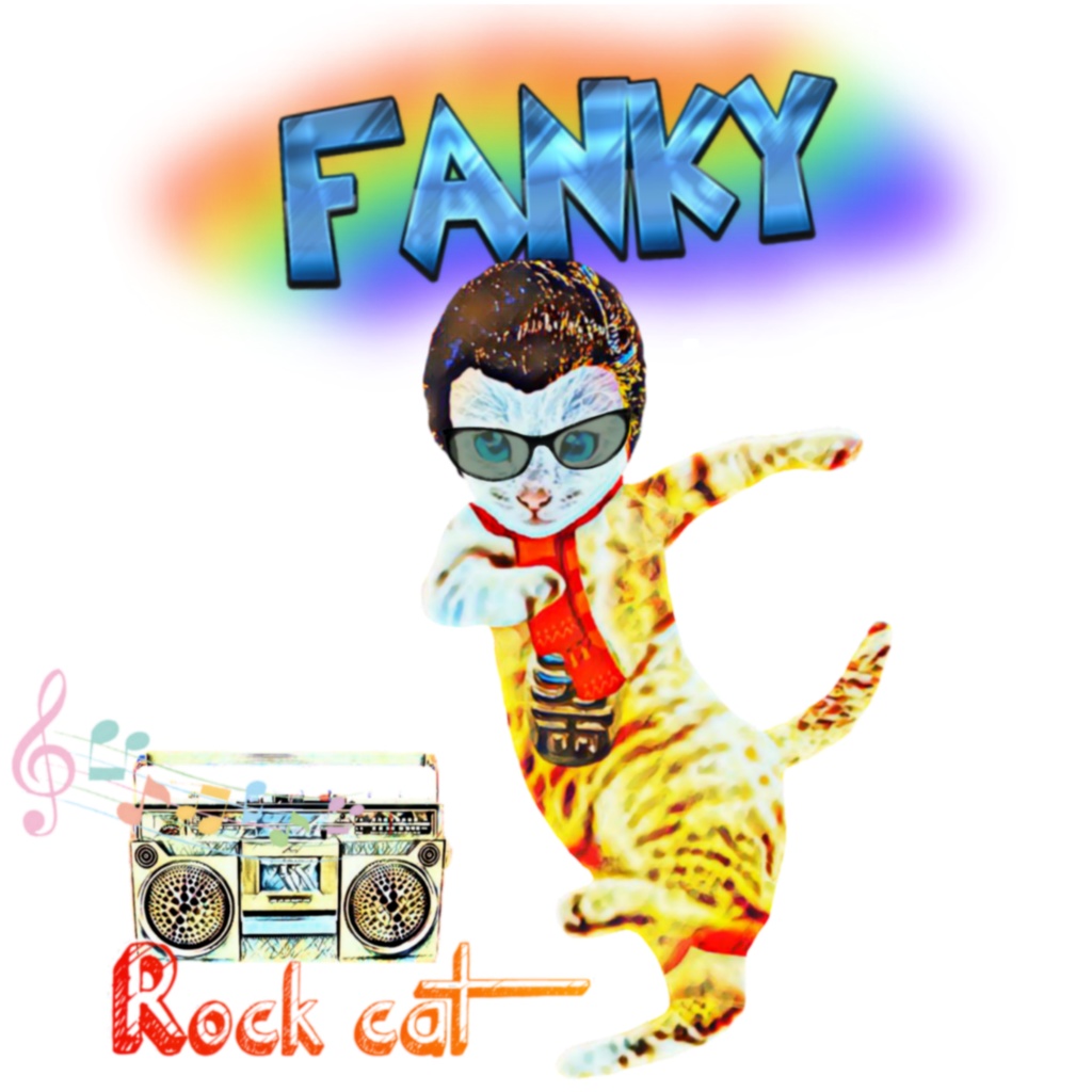 【Tシャツ】Rock cat Fanky