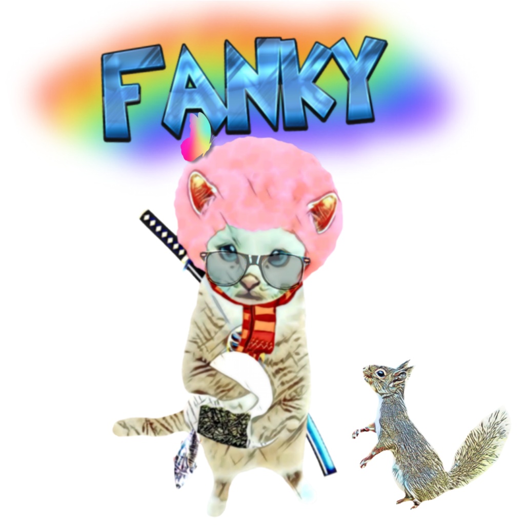 【Tシャツ】OMUSUBI FANKY CAT