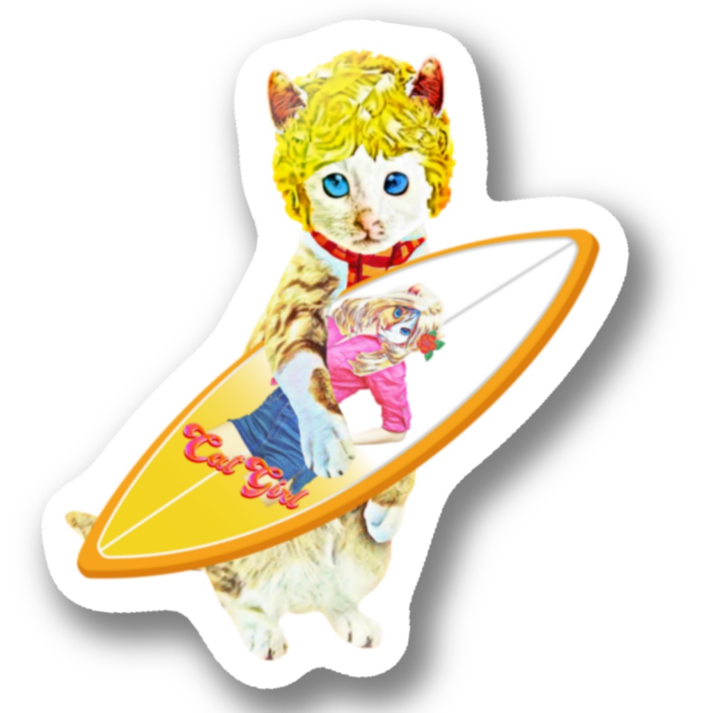 ステッカー風 CAT BOY