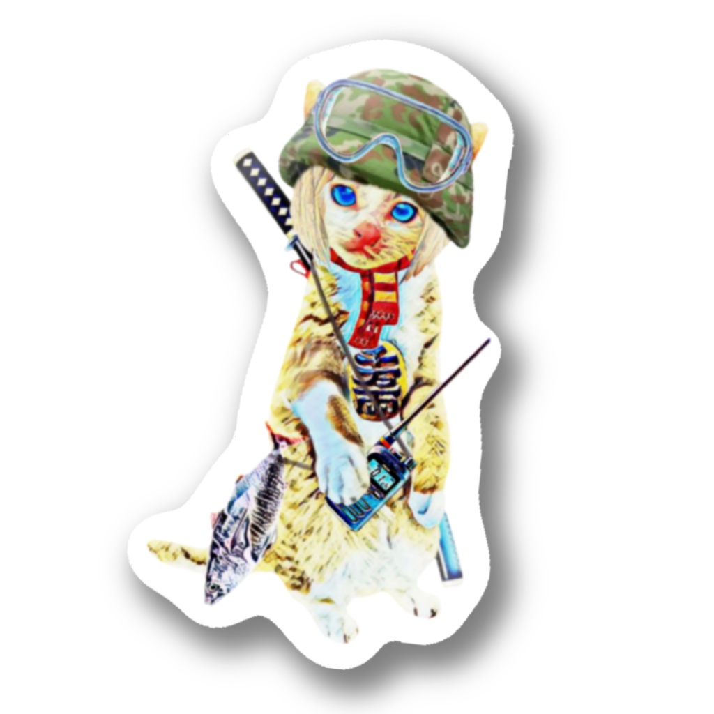 ステッカー 猫の隊長