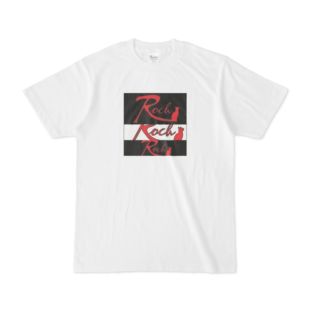 Rock cat 黒赤 Tシャツ