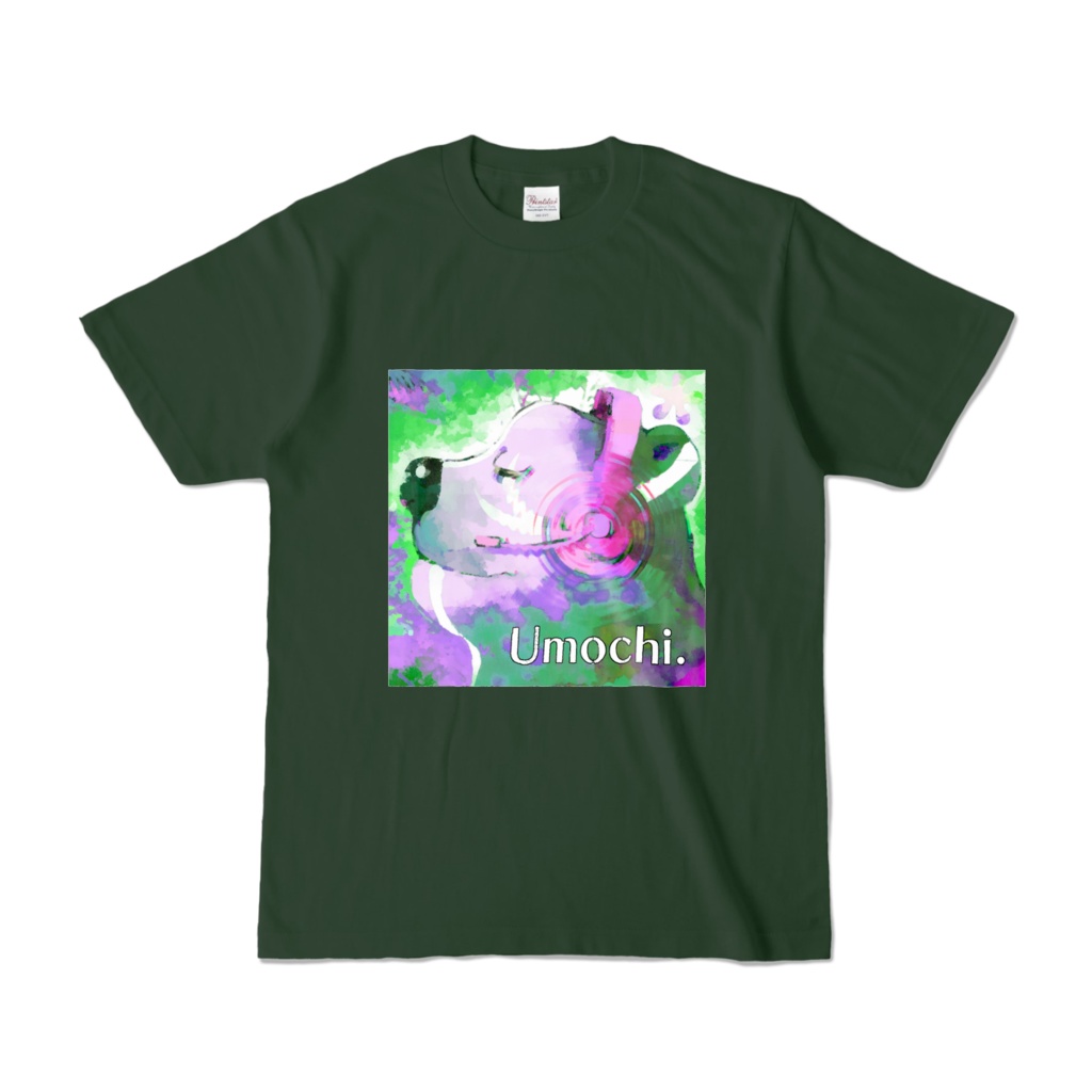 雨餅(ぅもクマ)カラーTシャツ フォレスト