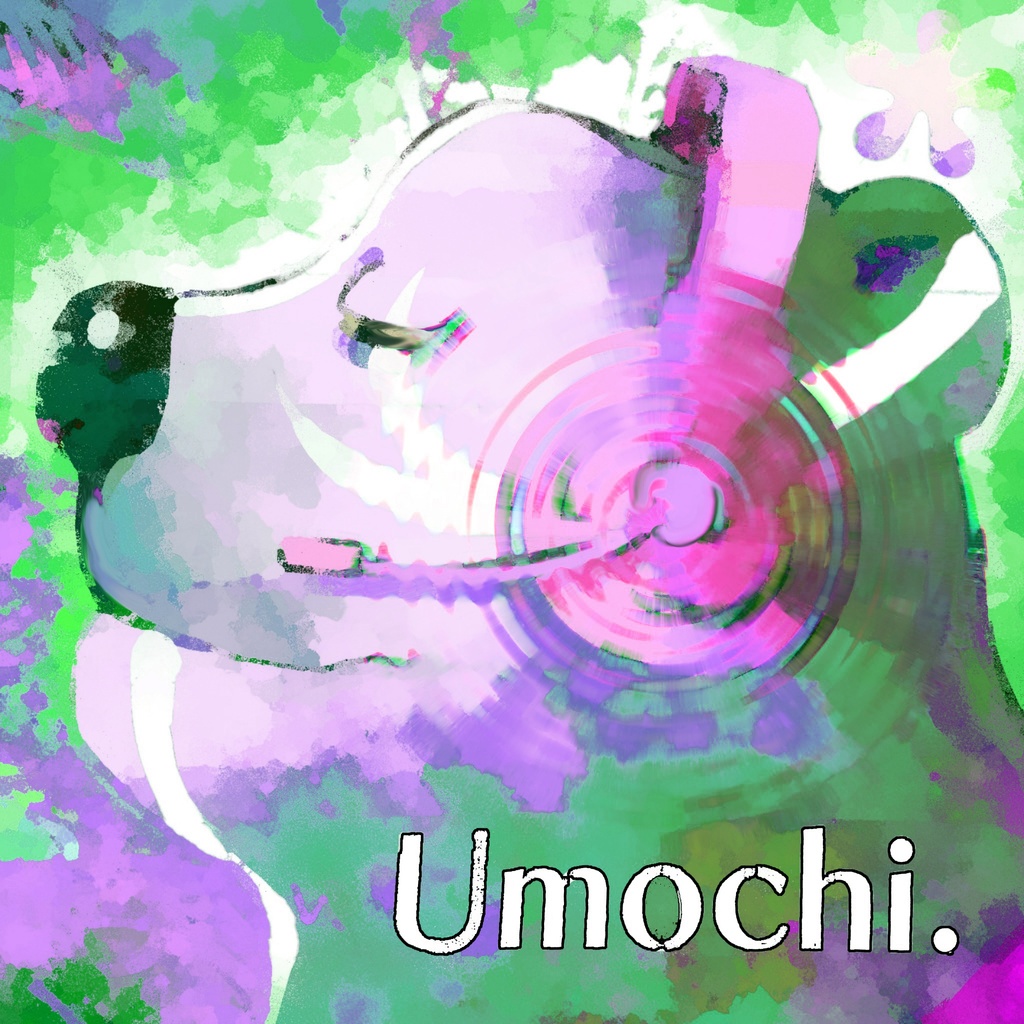 雨餅(ぅもクマ)カラーTシャツ フォレスト