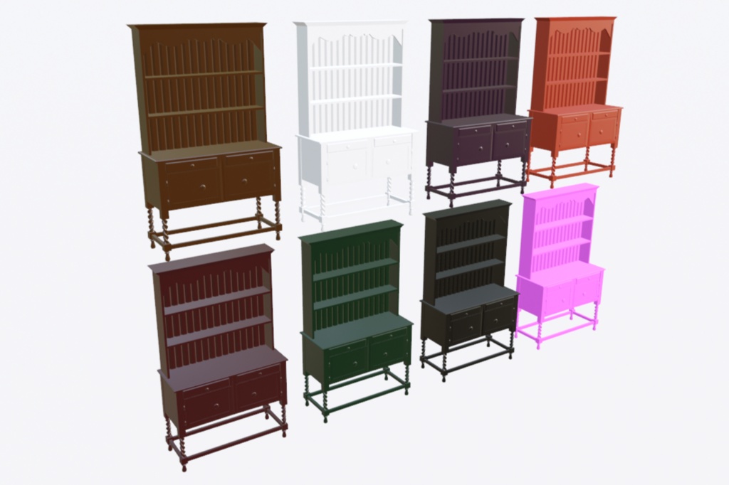 アンティーク風な家具11種類(カラバリあり)