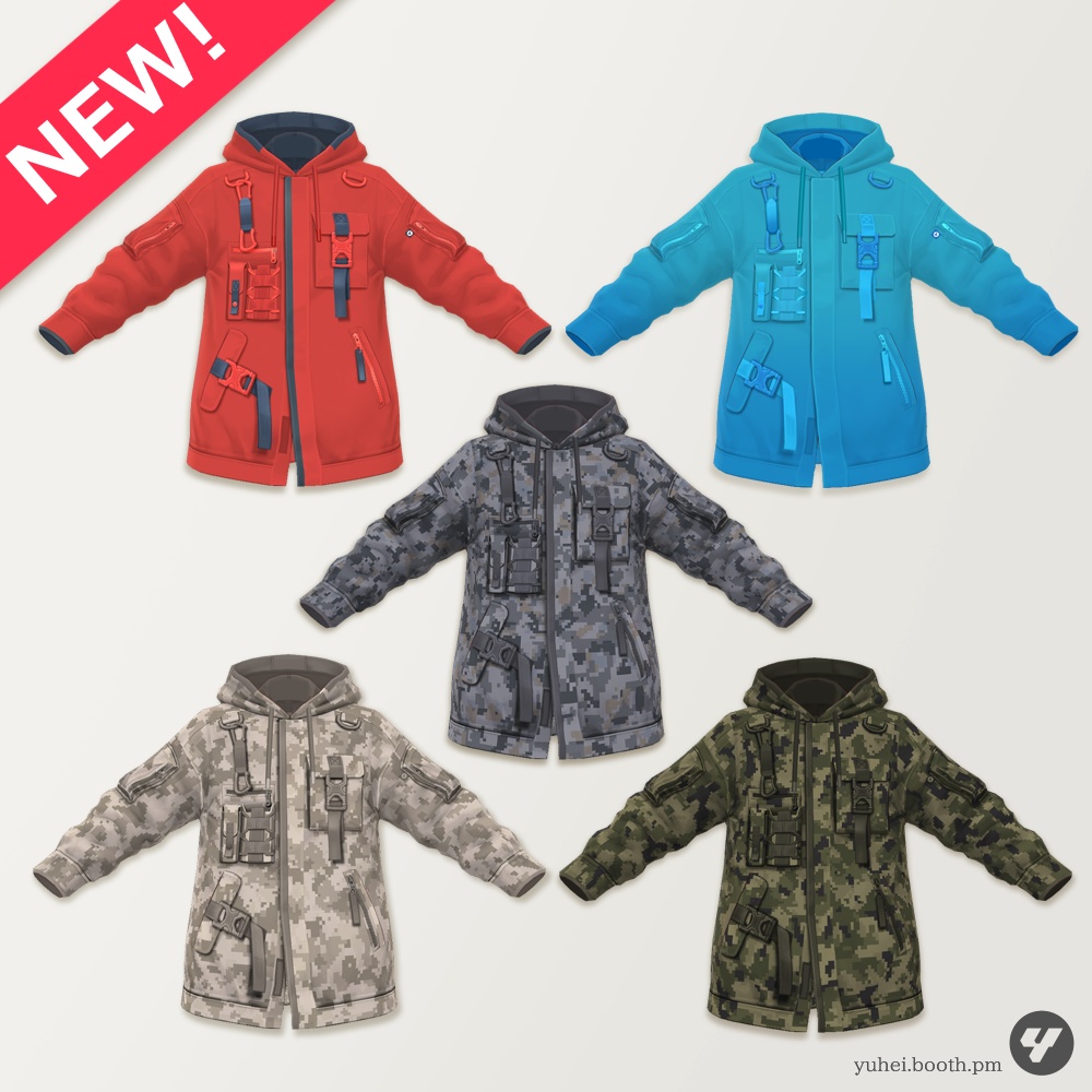 【VRoid】SURVIVAL JACKET (unisex) 【VRoid β & stable ver.】