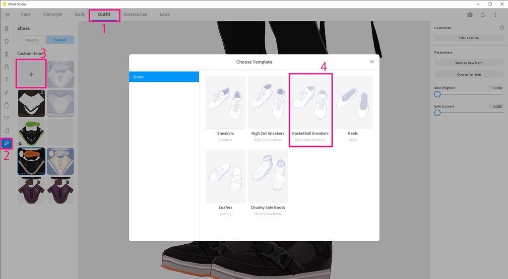 【VRoid】TACTICAL BOOTS【VRoid β & stable ver.】