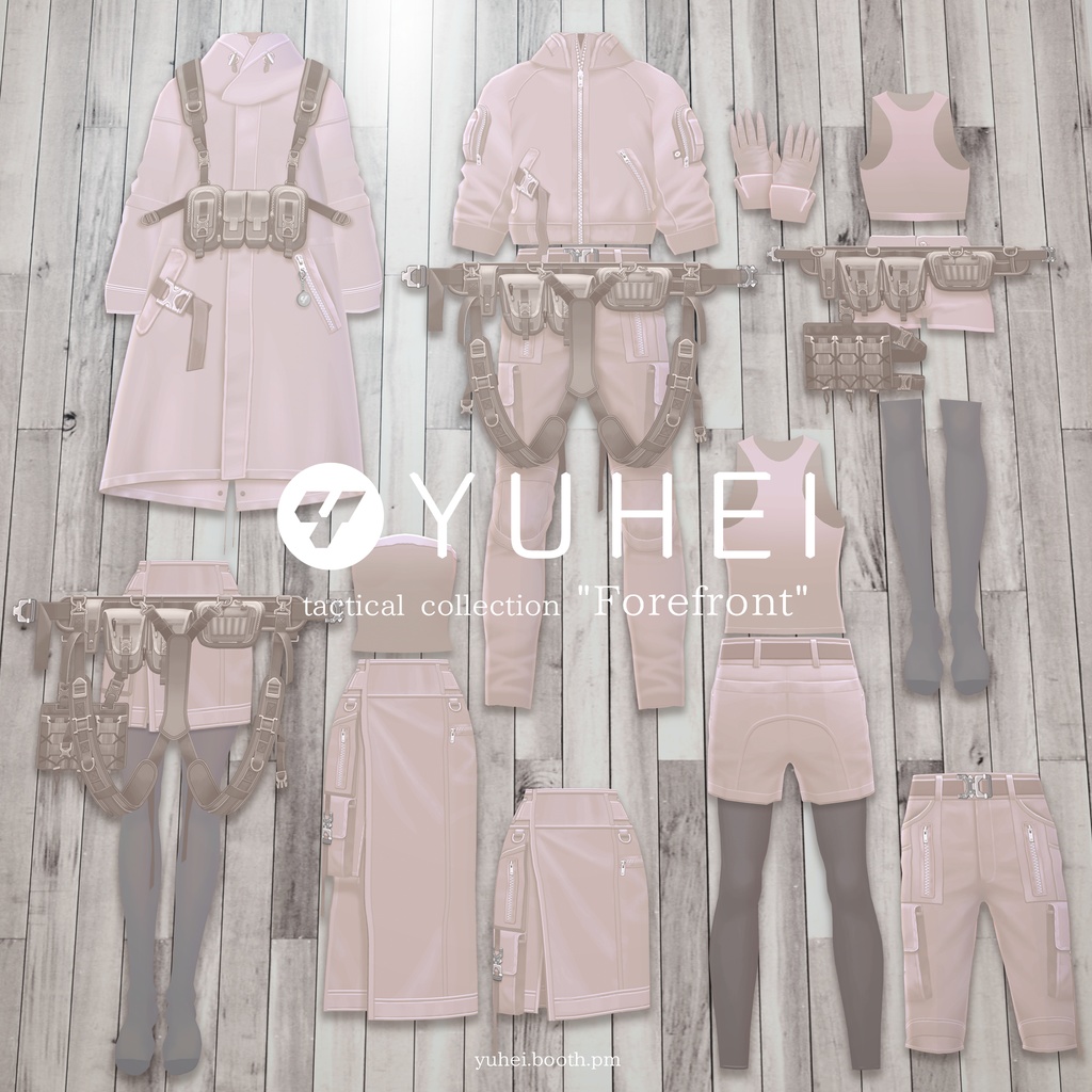 【VRoid正式版対応】全色全アイテムフルセット YUHEI tactical collection "Forefront"【All Colors】【VRoid stable ver.】