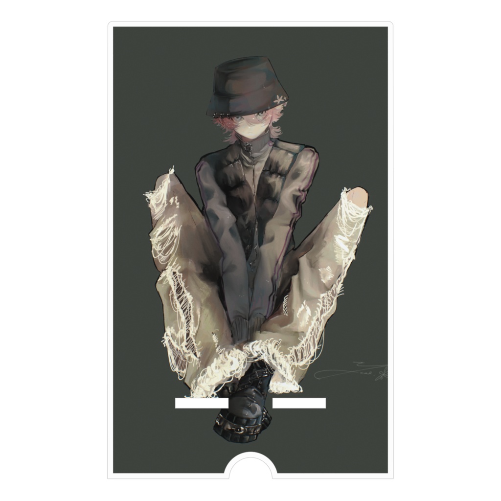 yuel.くん アクリルスマホスタンド(ケーブル穴あり)