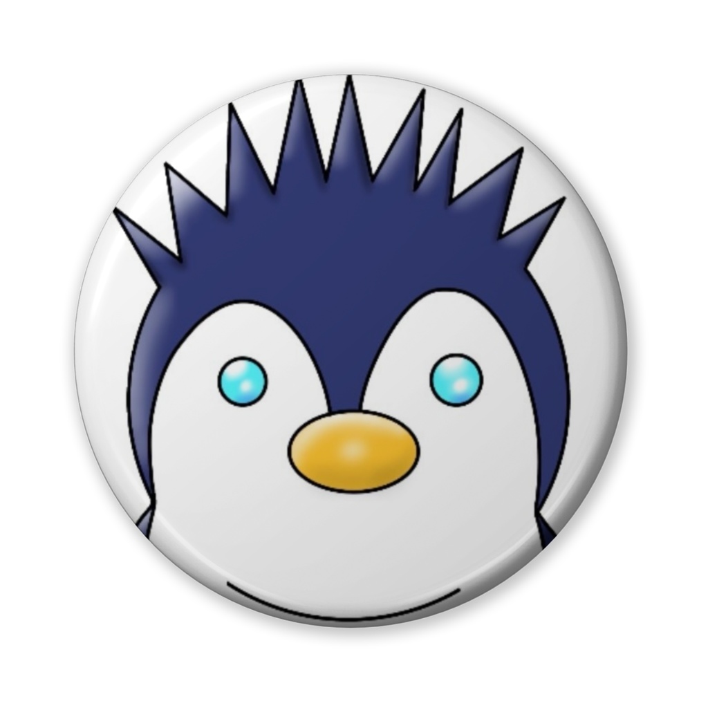 【缶バッジ】頭ギザギザペンギン