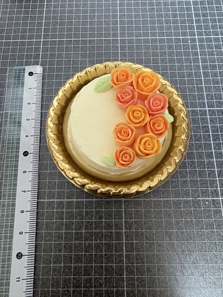ドール用フェイクスイーツ（黄薔薇ケーキ）