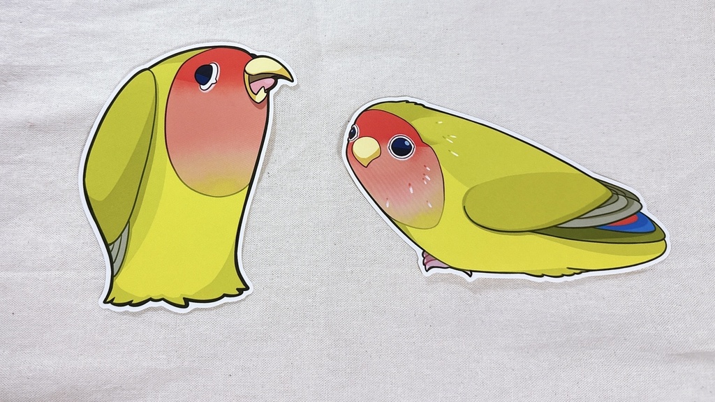 BIG❗️様子のおかしいコザクラインコステッカー🦜【全2種】