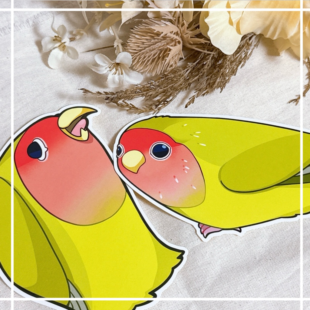 BIG❗️様子のおかしいコザクラインコステッカー‪🦜‬【全2種】
