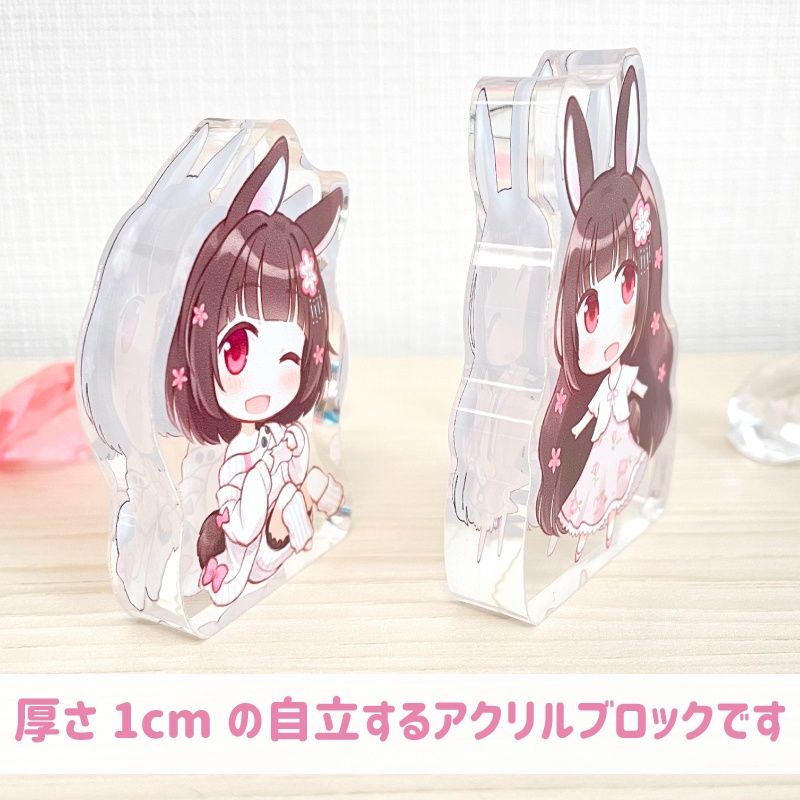 みと椿アクリルブロック