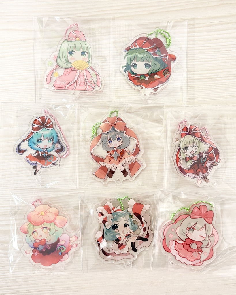 【受注販売】つるし雛アクリルキーホルダー8個セット