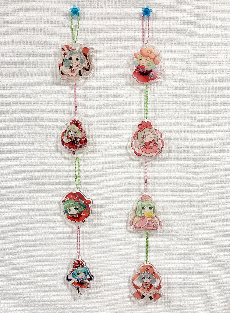 【受注販売】つるし雛アクリルキーホルダー8個セット