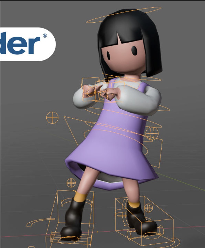 Mixamoチュートリアル用3DCGキャラクターモデルサンプル