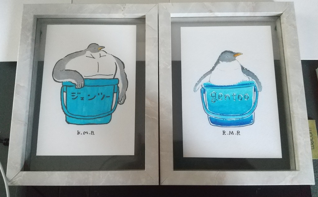額装原画🐧バケツinジェンヒナ