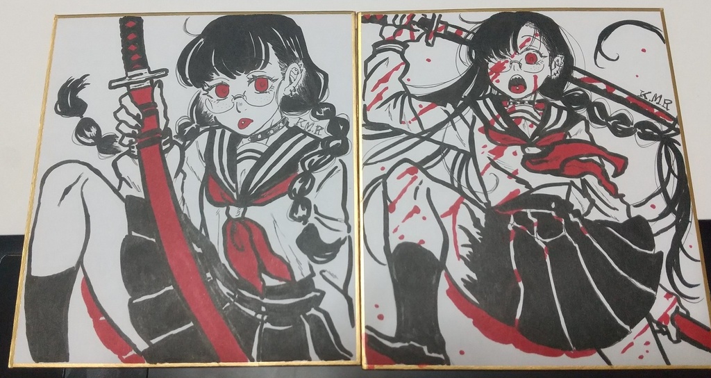 創作🩸艶惨22ミニ色紙原画