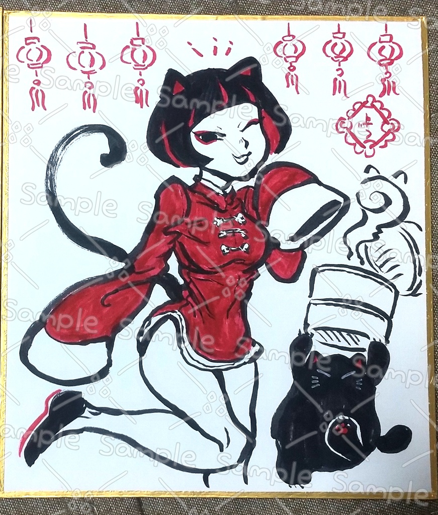 艶惨24新作ミニ色紙原画🌸