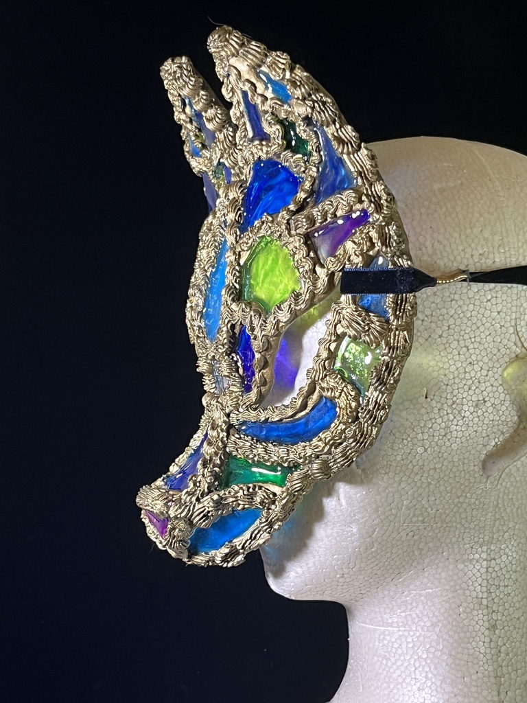 ステンドグラス風狐面