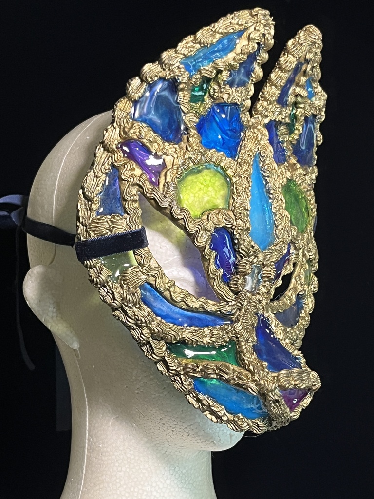 ステンドグラス風狐面