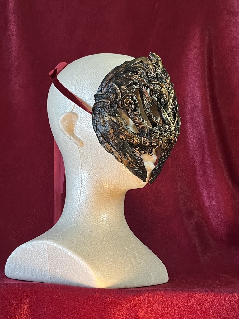 羽根面(モデル・シムルグ)赤銅