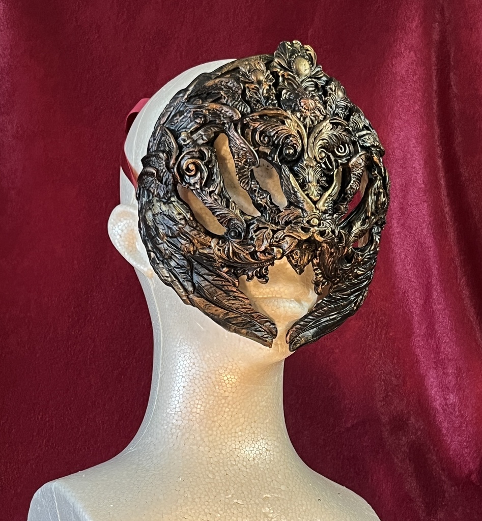 羽根面(モデル・シムルグ)赤銅